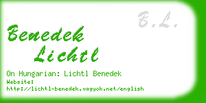 benedek lichtl business card